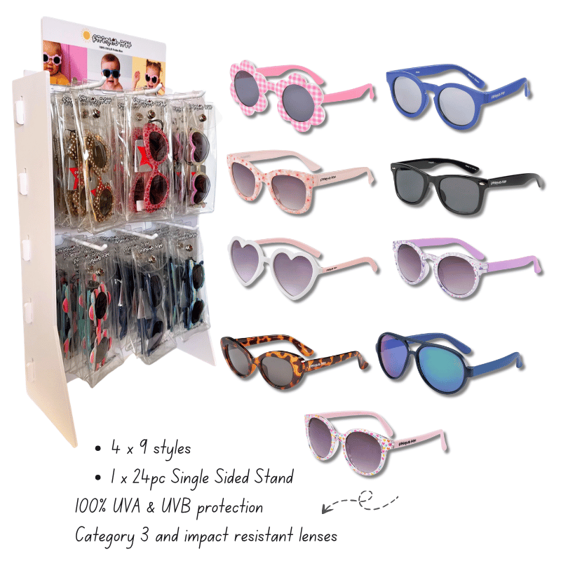Frankie Ray Sunglasses Starter Bundle, 36 pcs + FREE Single-Sided Stand