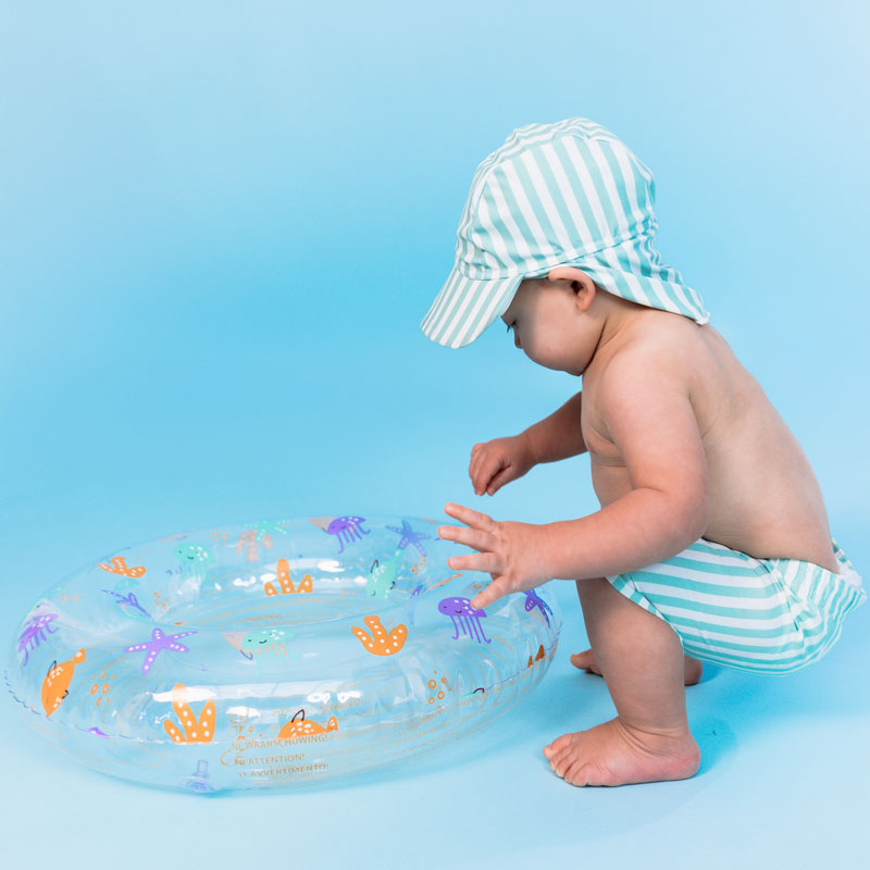 Swim Essentials Inflatable Swim Ring - Marine Magic Transparent, 55 cm
