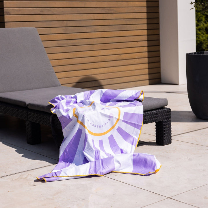 Swim Essentials Luxe Recycled Microfiber Beach Towel, Happy Sunshine