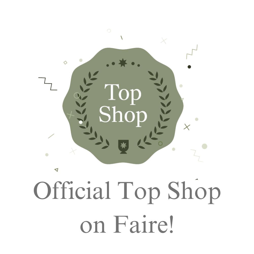 Top Shop logo with text 'Official Top Shop on Faire!' on a white background