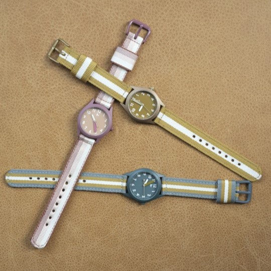 Fabelab Kids Watch - Stripes - Clay