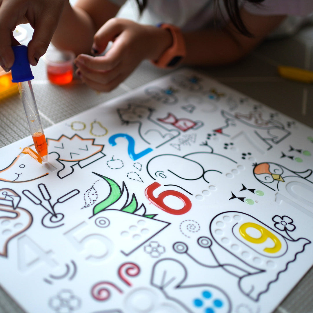 HeyDoodle - Sensory Colouring & Doodle Mat -  Wild Digits