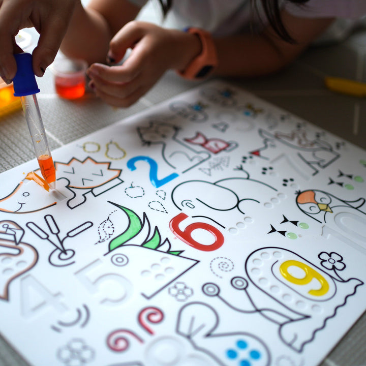 HeyDoodle - Sensory Colouring & Doodle Mat -  Wild Digits