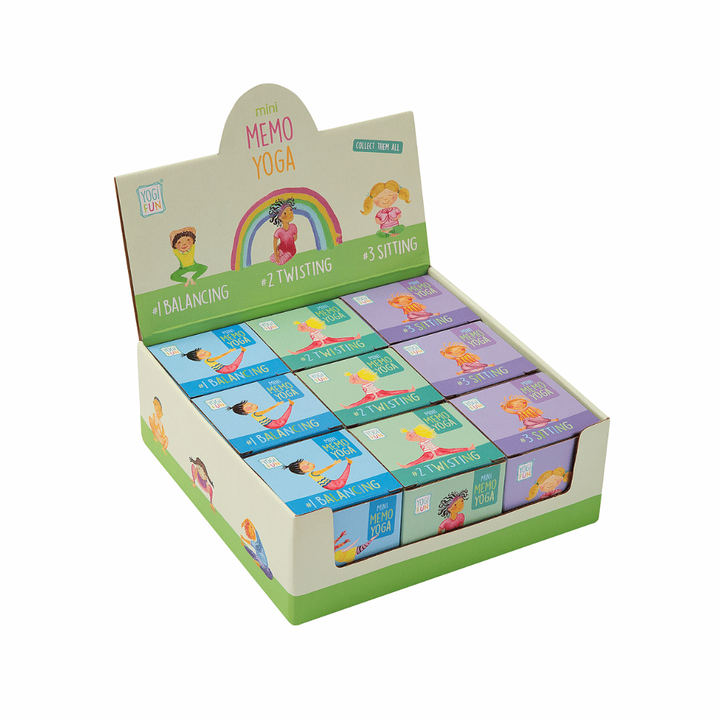 Yogi FUN Mini Memo Balancing, Sitting and Twisting Games in POS Display, 9 pcs