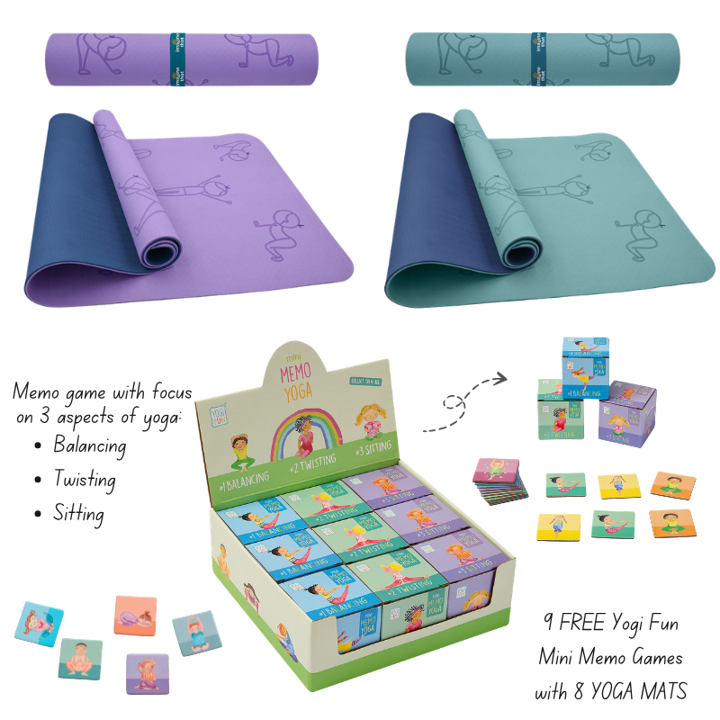 Imagine That Yoga Mat Bundle: 8 Mats + 9 FREE Yogi Fun Mini Memo Games