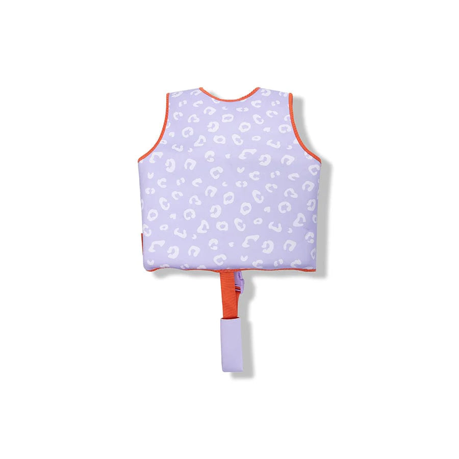 Swim Essentials Kids Swimming Vest - Lilac Leopard, 3-6 yrs