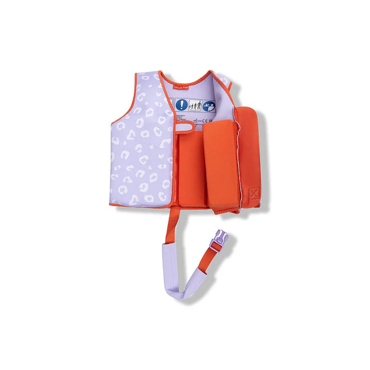 Swim Essentials Kids Swimming Vest - Lilac Leopard, 3-6 yrs