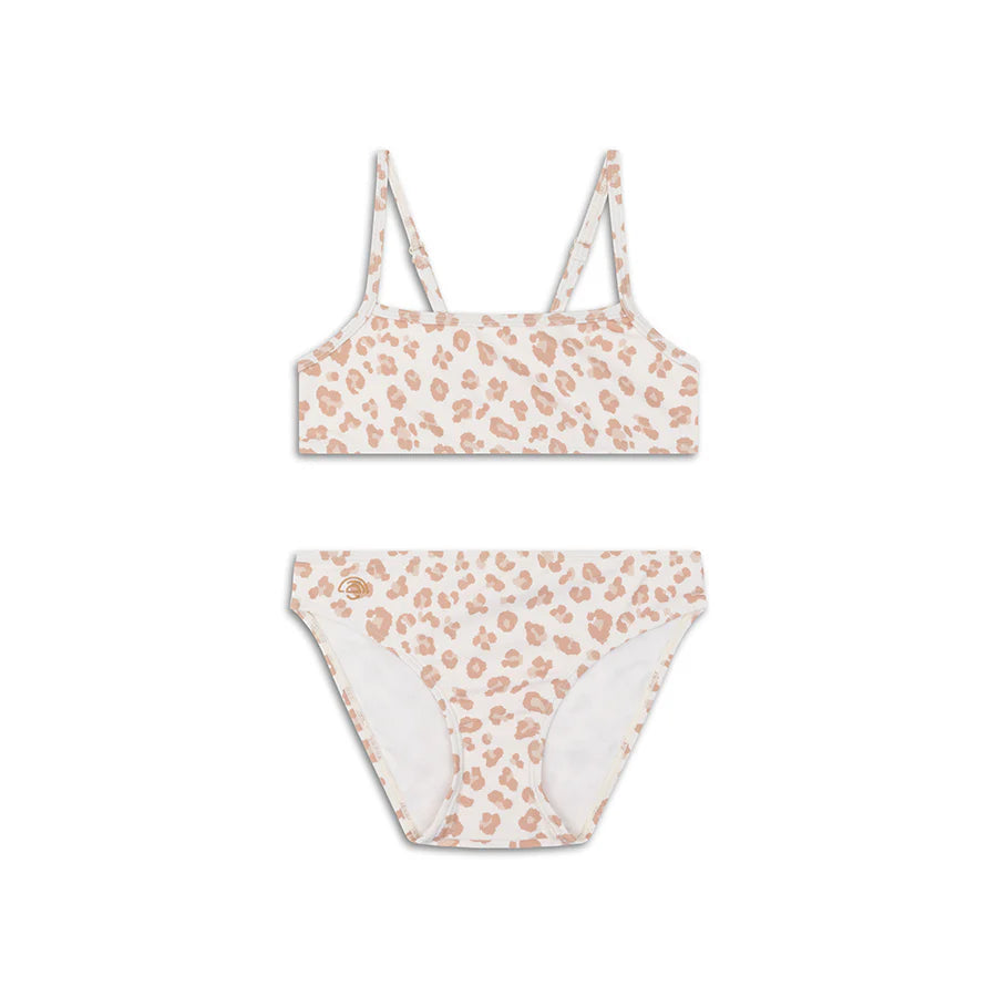 Swim Essentials Girls UV Bikini, Beige Leopard