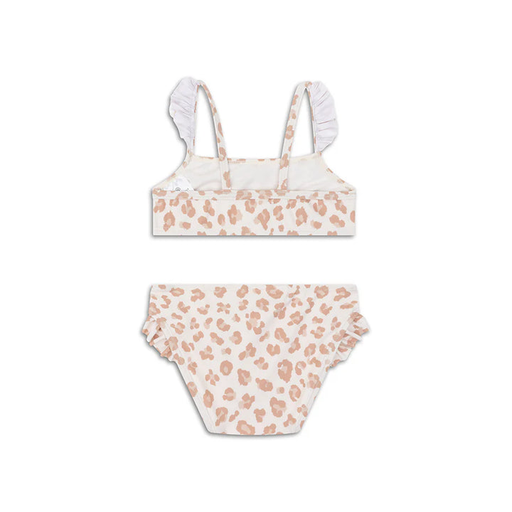 Swim Essentials Girls UV Bikini, Beige Leopard