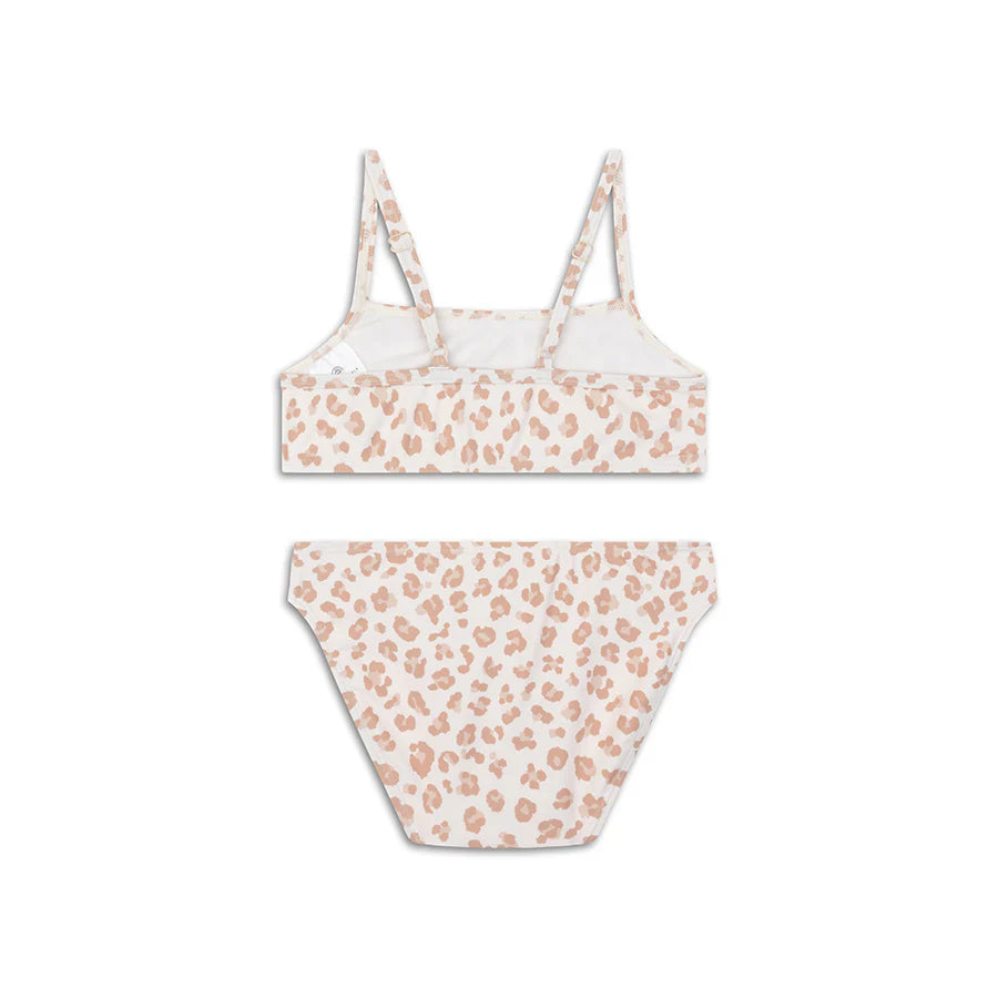 Swim Essentials Girls UV Bikini, Beige Leopard