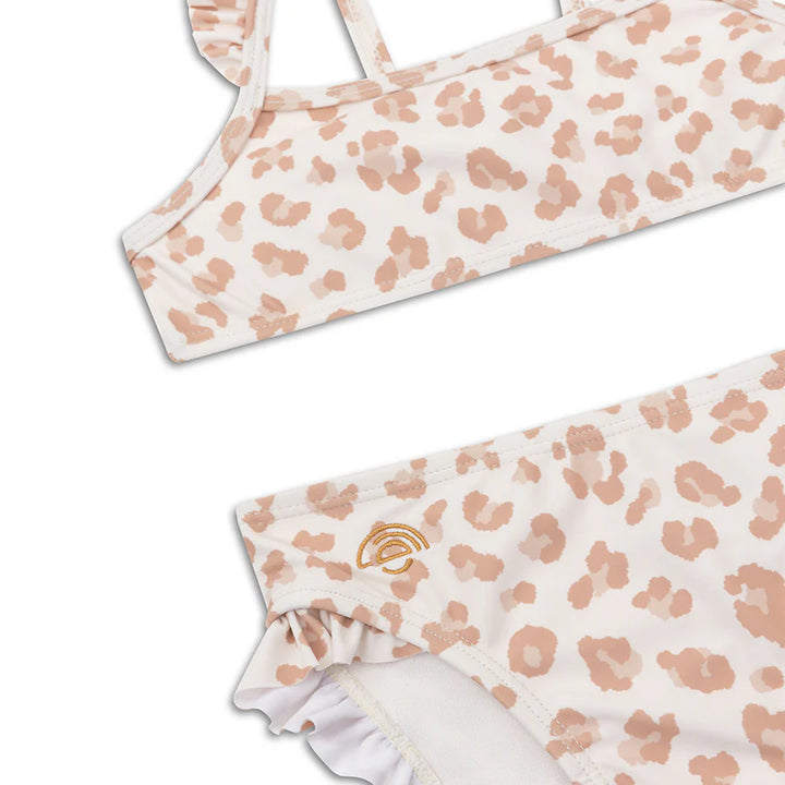 Swim Essentials Girls UV Bikini, Beige Leopard