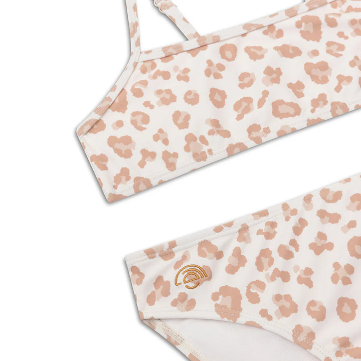 Swim Essentials Girls UV Bikini, Beige Leopard