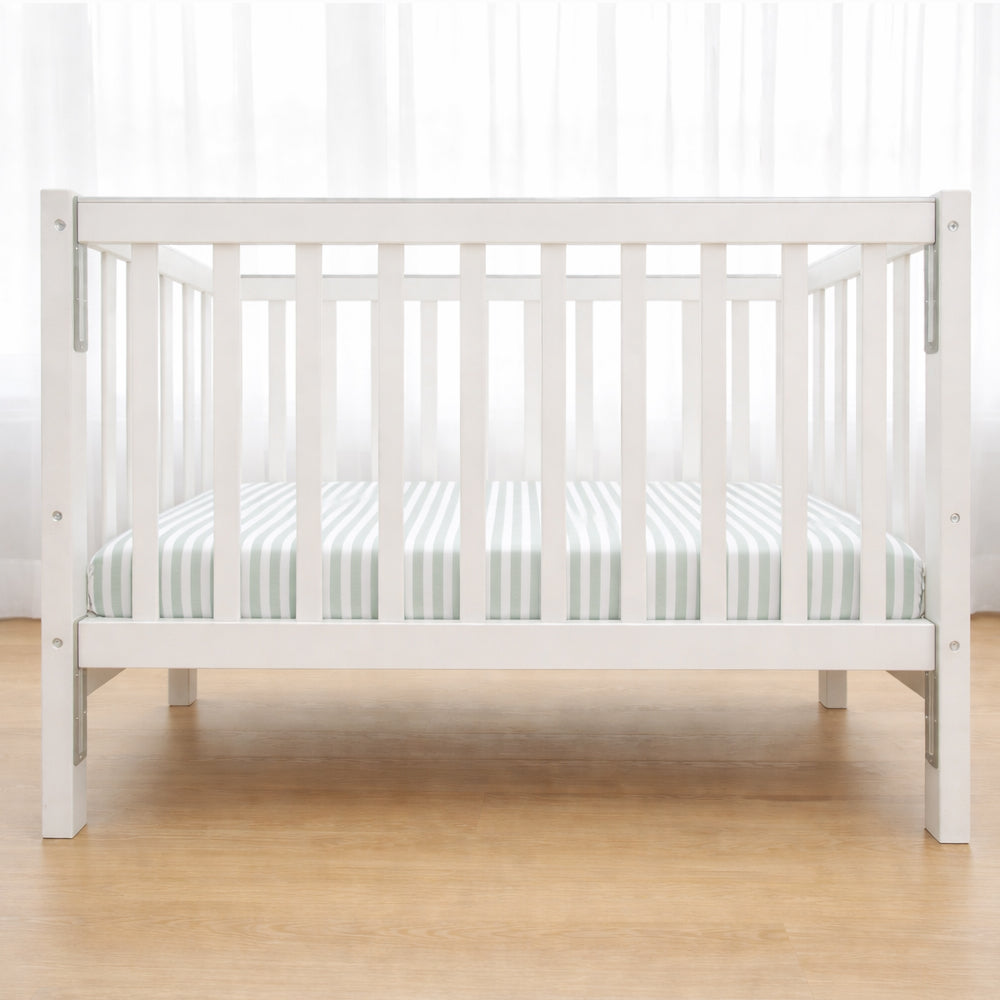 Imagine That Sage Stripe Mini Cot Fitted Sheet Set