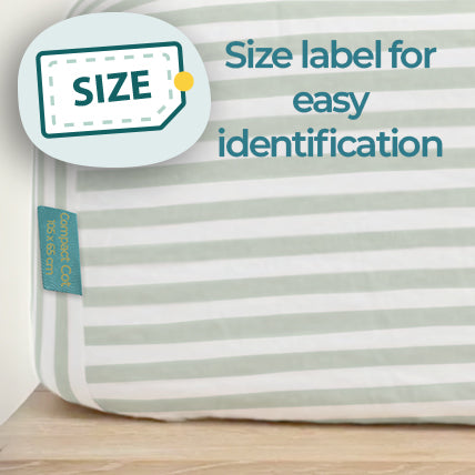 Imagine That Sage Stripe Mini Cot Fitted Sheet Set
