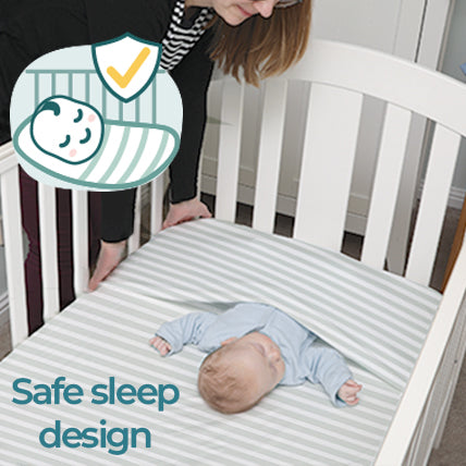 Imagine That Sage Stripe Mini Cot Fitted Sheet Set