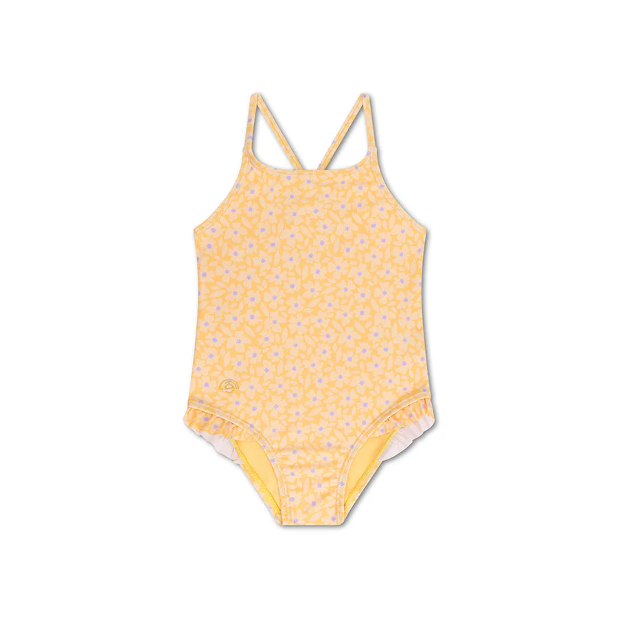 Swim Essentials Girls UV Bathing Suit, Florish Yellow