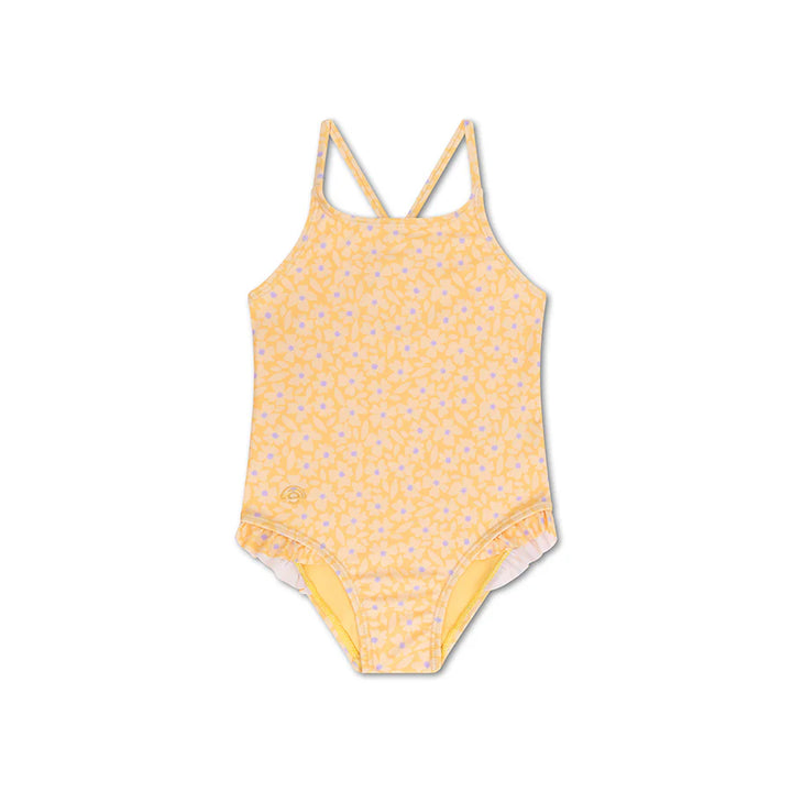 Swim Essentials Girls UV Bathing Suit, Florish Yellow