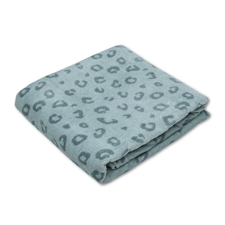 Swim Essentials Luxe Recycled Microfiber Beach Towel, Green Leopard, 180 x 90 cm
