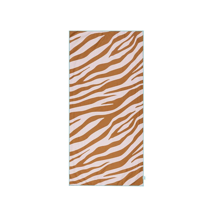 Swim Essentials Luxe Recycled Microfiber Beach Towel, Vibrant Stripes Orange, 135 x 65 cm