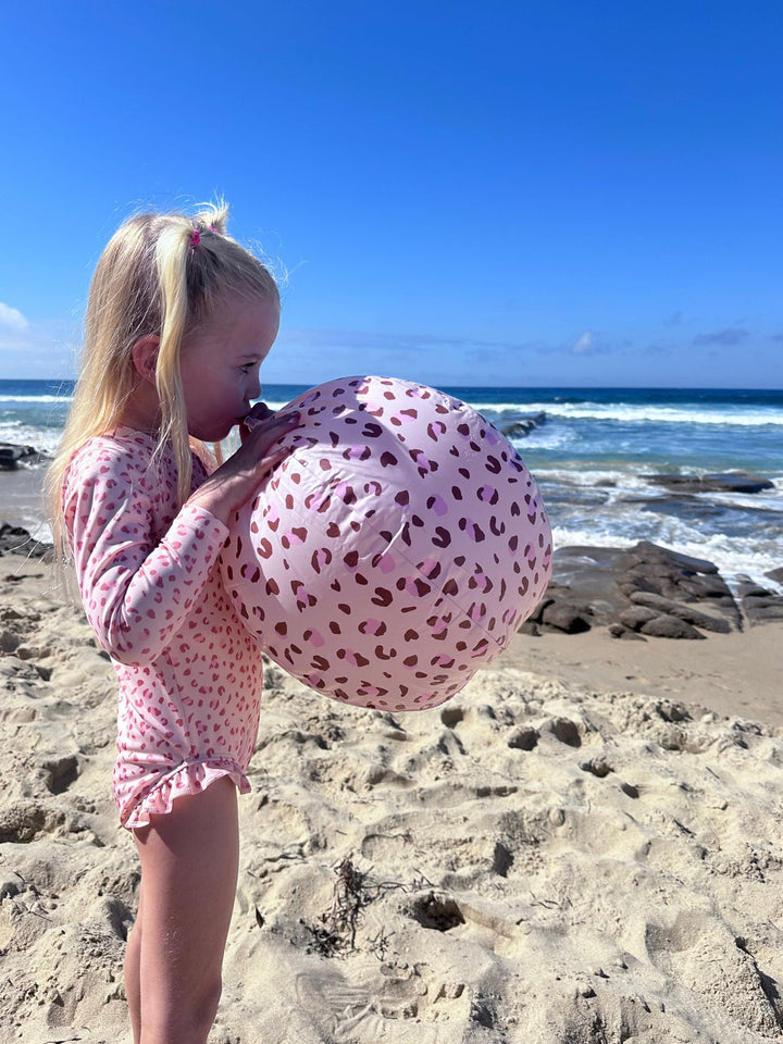 Swim Essentials Inflatable Beach Ball - Pink Leopard, 51 cm