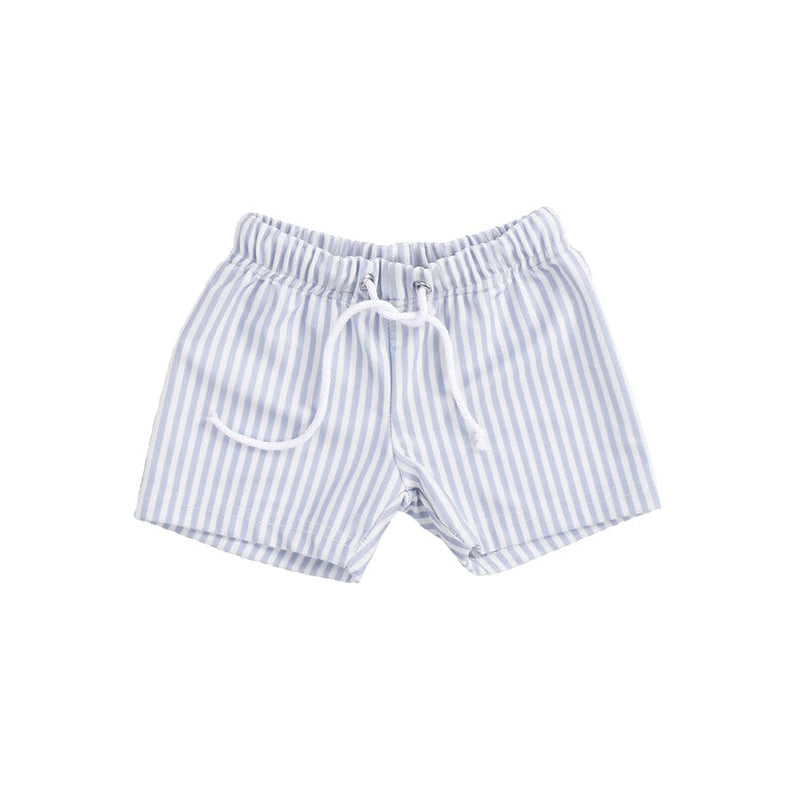 Swim Essentials Boys UV Swim Shorts, Light Blue Striped