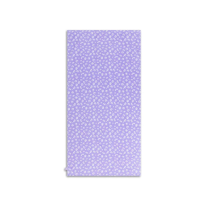 Swim Essentials Luxe Recycled Microfiber Beach Towel, Lilac Leopard, 135 x 65 cm
