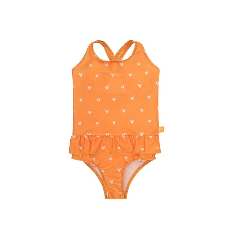 Swim Essentials Girls Bathing Suit, Orange Hearts