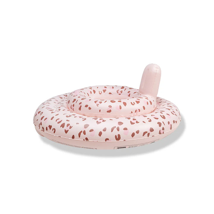 Swim Essentials Inflatable Baby Swimseat - Old Pink Leopard, 0-1 yrs