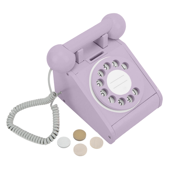 Imagine That Wooden Rotary Telephone, Lavender
