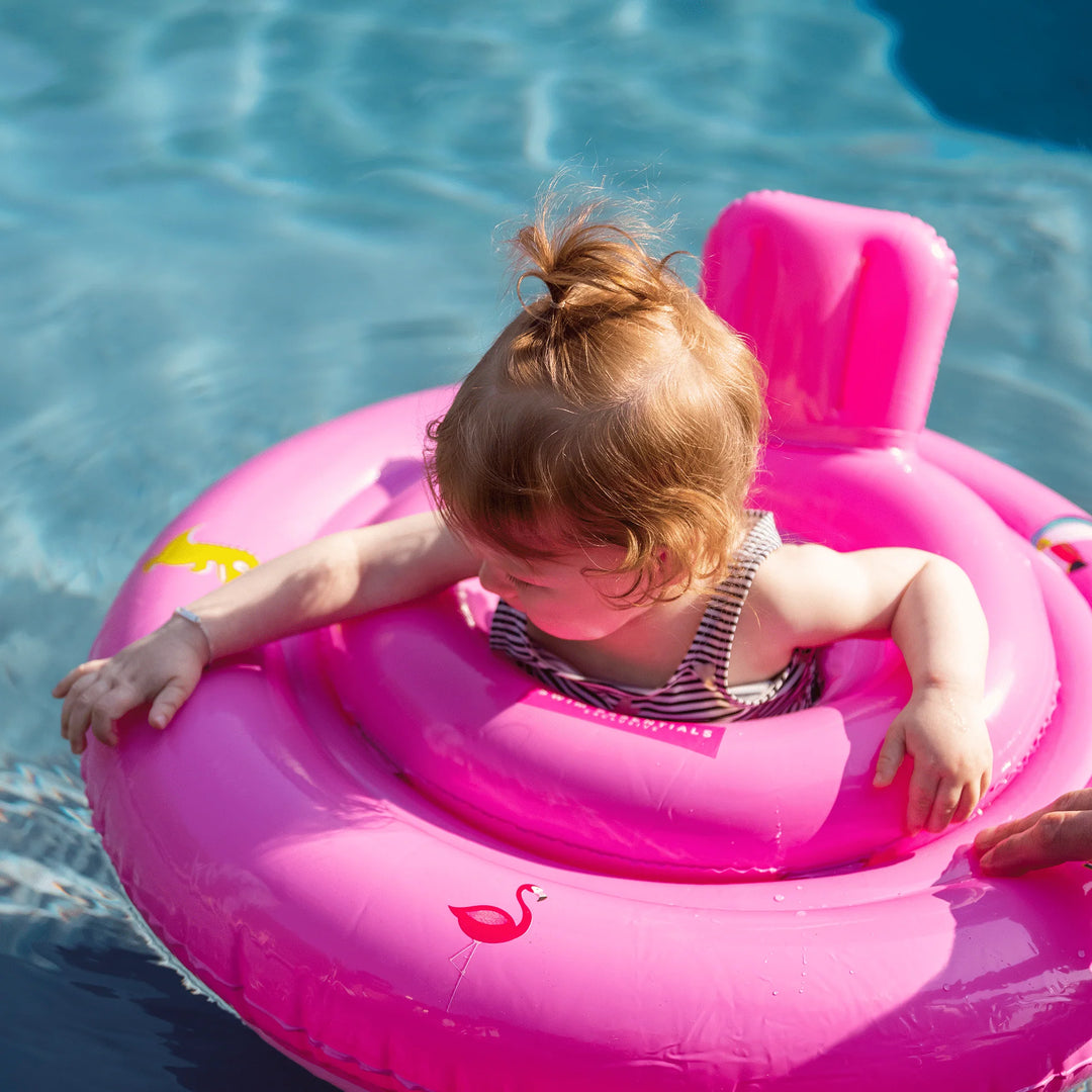 Swim Essentials Inflatable Baby Swimseat - Pink Safari, 0-1 yrs