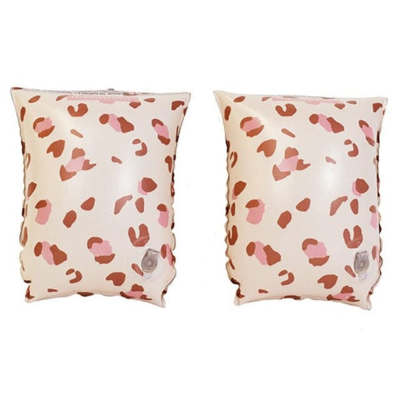 Swim Essentials Inflatable Armbands, Old Pink Leopard