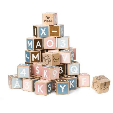 Micki - Wooden Letter and Number Building Blocks, 36 pcs Default Title