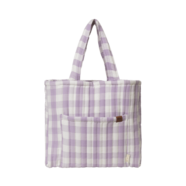 Fabelab - Quilted Tote Bag - Lilac Checks, 50 cm Default Title