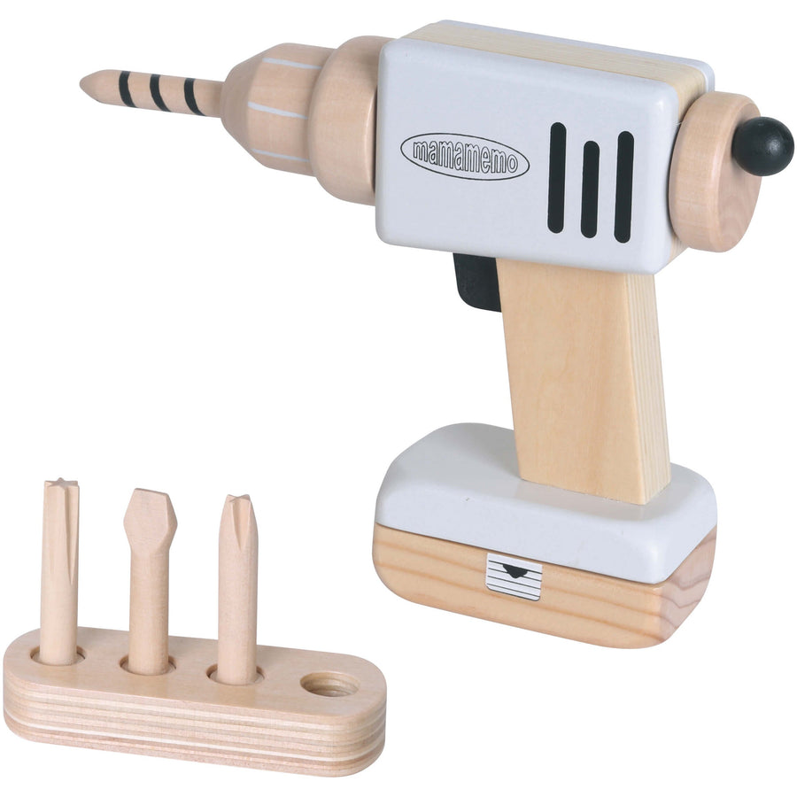 MamaMemo Wooden Workshop Tools - Drill with Charger Default Title
