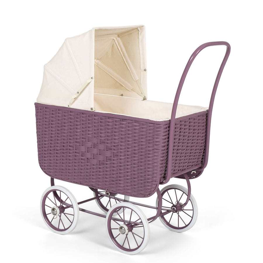 byAstrup Doll Rattan Pram, Purple Axis Toys & Gifts