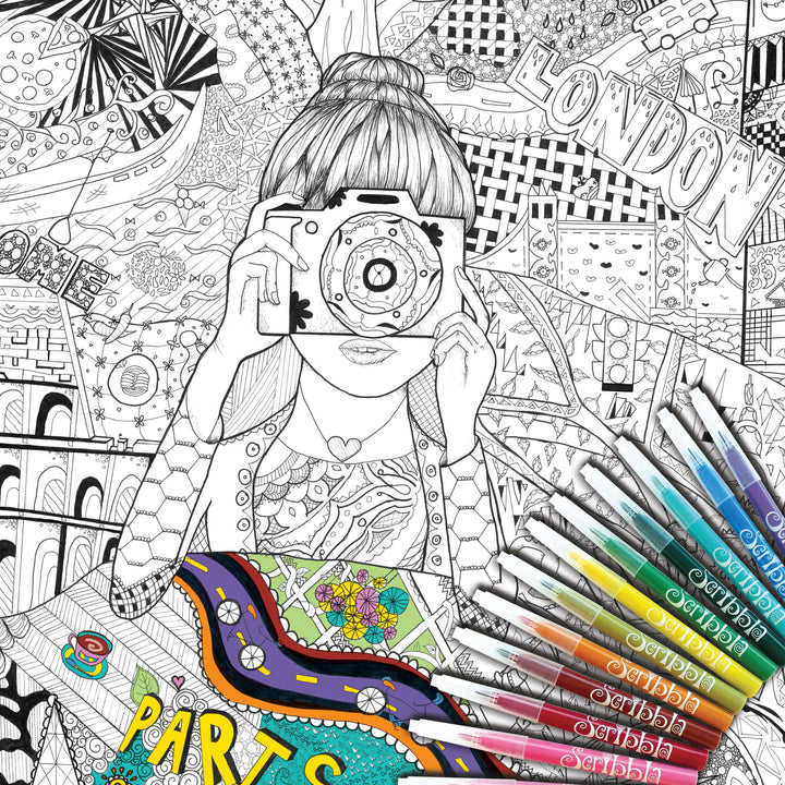 ColourAway Colouring In Poster Kit - On My Travels