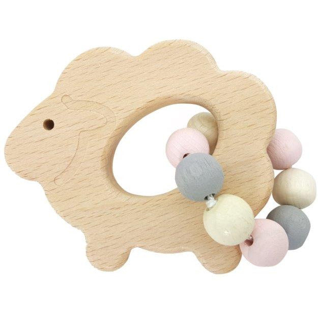 Hess-Spielzeug Rattle Sheep, Natural Pink Default Title