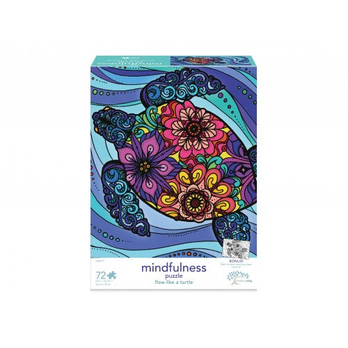 Mindful Living Kids - Flow Like a Turtle Puzzle, 72 pcs and BONUS Colouring Sheet