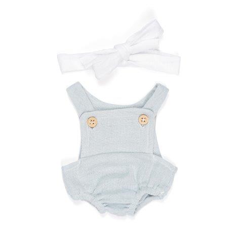 Miniland Clothing Blue rompers and hairband (32 cm Doll)