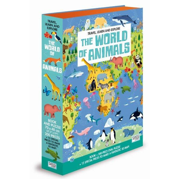 Sassi 3D Puzzle & Book Set - World of Animals, 200 pcs Default Title