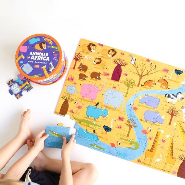 Sassi Giant Puzzle & Book Set - Animals of Africa, 30 pcs Default Title