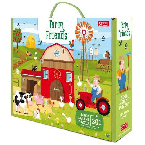 Sassi Giant Puzzle & Book Set - Farm Friends,  30 pcs Default Title