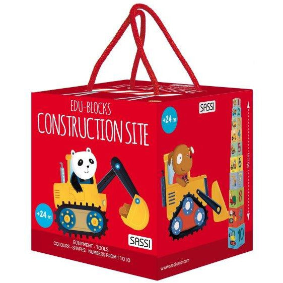 Sassi Edu Construction Blocks & Book Set, 10 pcs Default Title